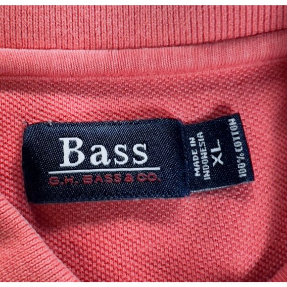 G.H. Bass & Co Mens Short‎ Sleeve  Orange Red Polo Shirt Size XL - Picture 3 of 6